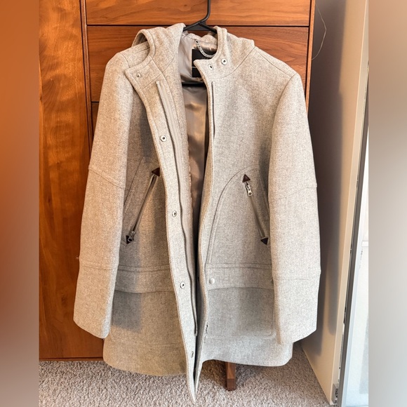 J. Crew Chateau parka Italian stadium-cloth wool HTHR DUSK/gray Size 12 - Picture 4 of 8